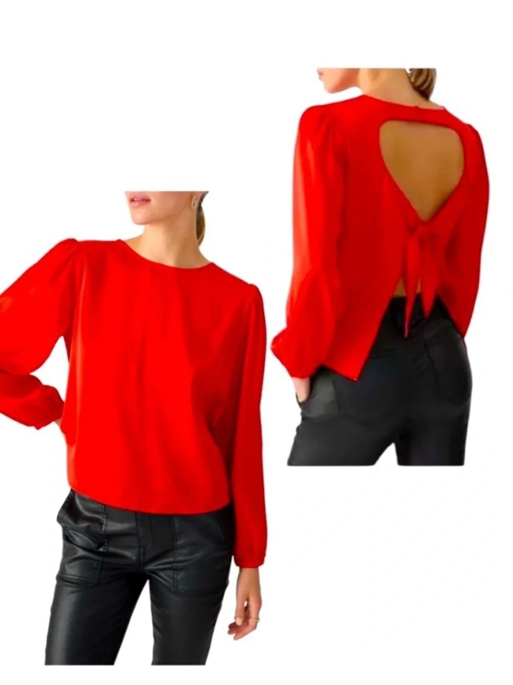 NWT Sanctuary Open-Back Tie Blouse - Women Tops